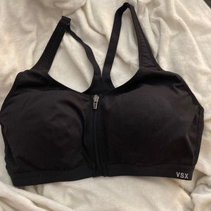 Victoria's Secret VSX Black Front-Zip Sports Bra